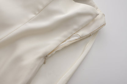 White Strapless Santin Dress