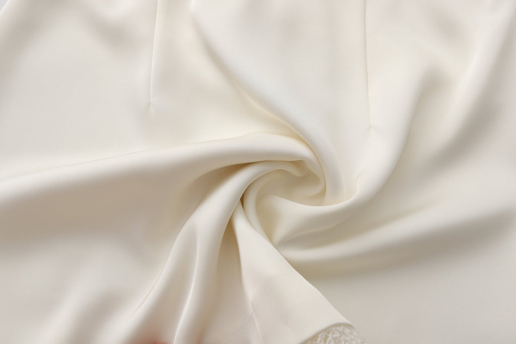 White Strapless Santin Dress