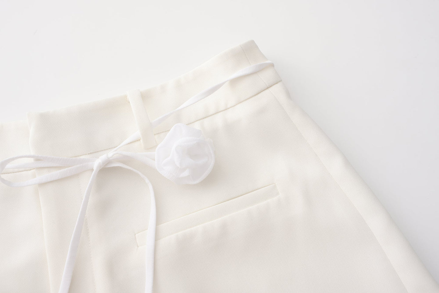 White Tencel Shorts