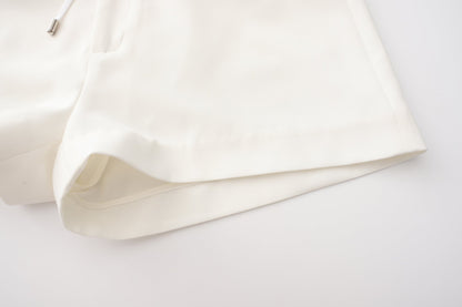 White Tencel Shorts