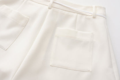 White Tencel Shorts
