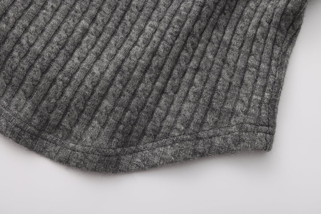 Gray Knit Patchwork Base Layer