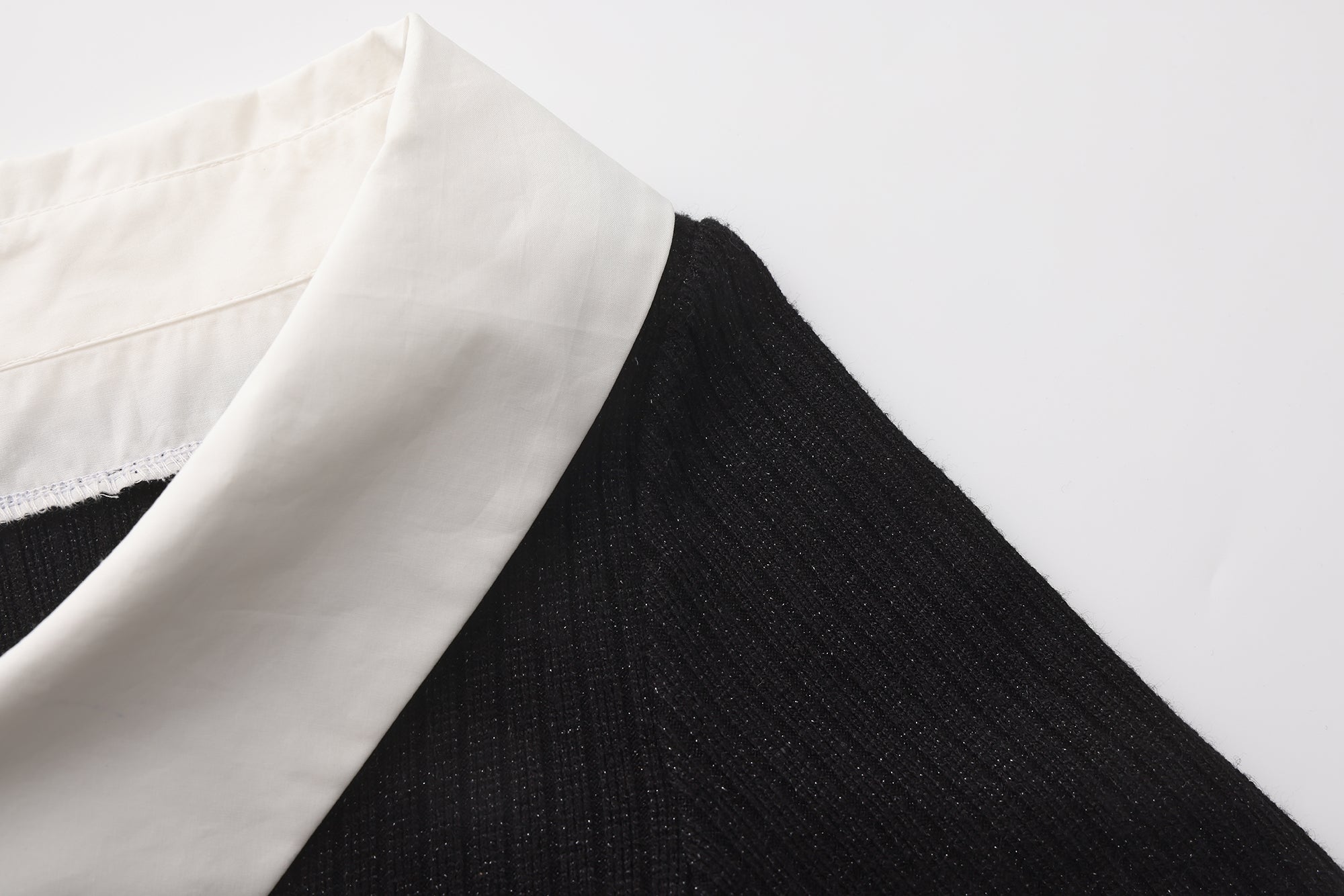 Black Knit Patchwork Base Layer