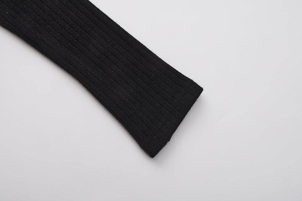 Black Knit Patchwork Base Layer