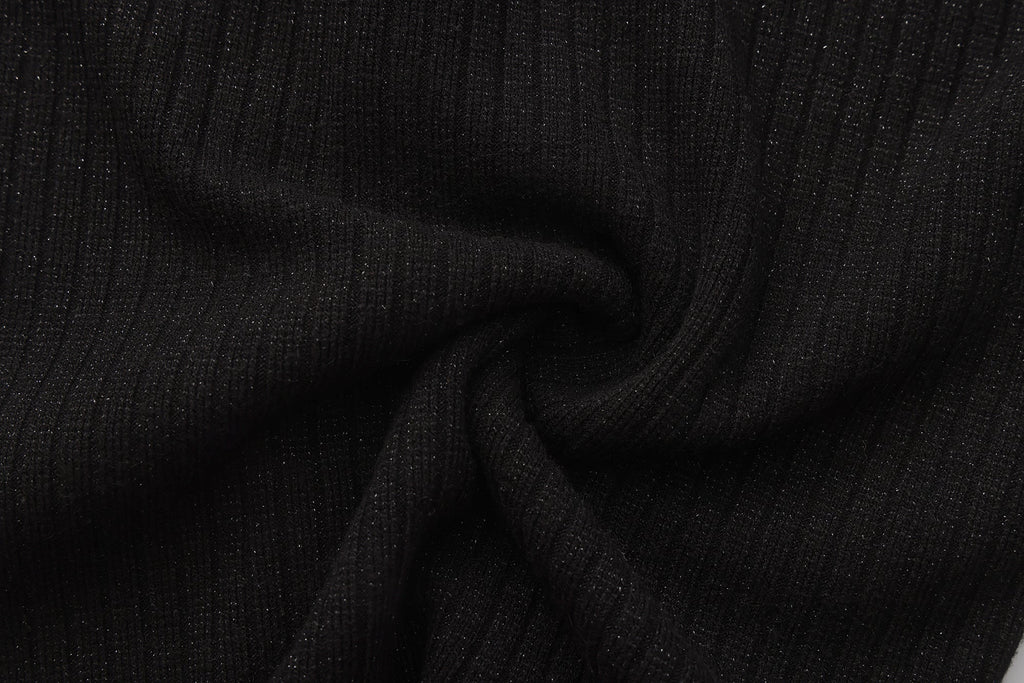 Black Knit Patchwork Base Layer