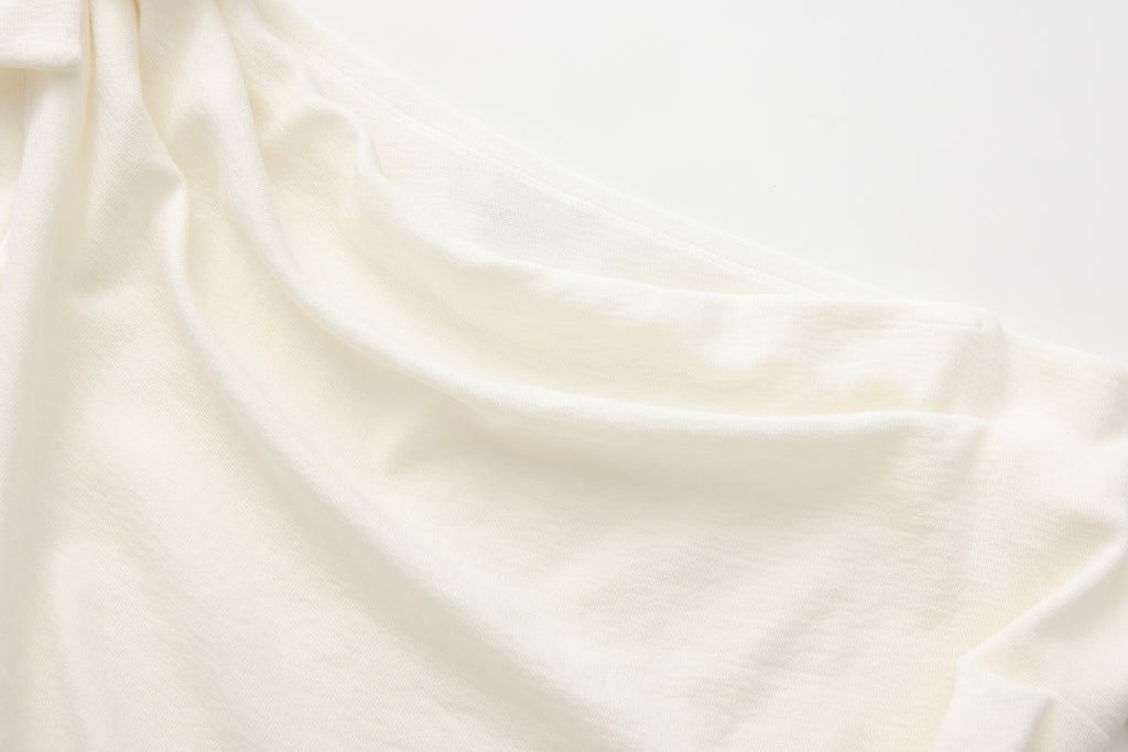 Off-White One-Shoulder Iris Floral Knit Top