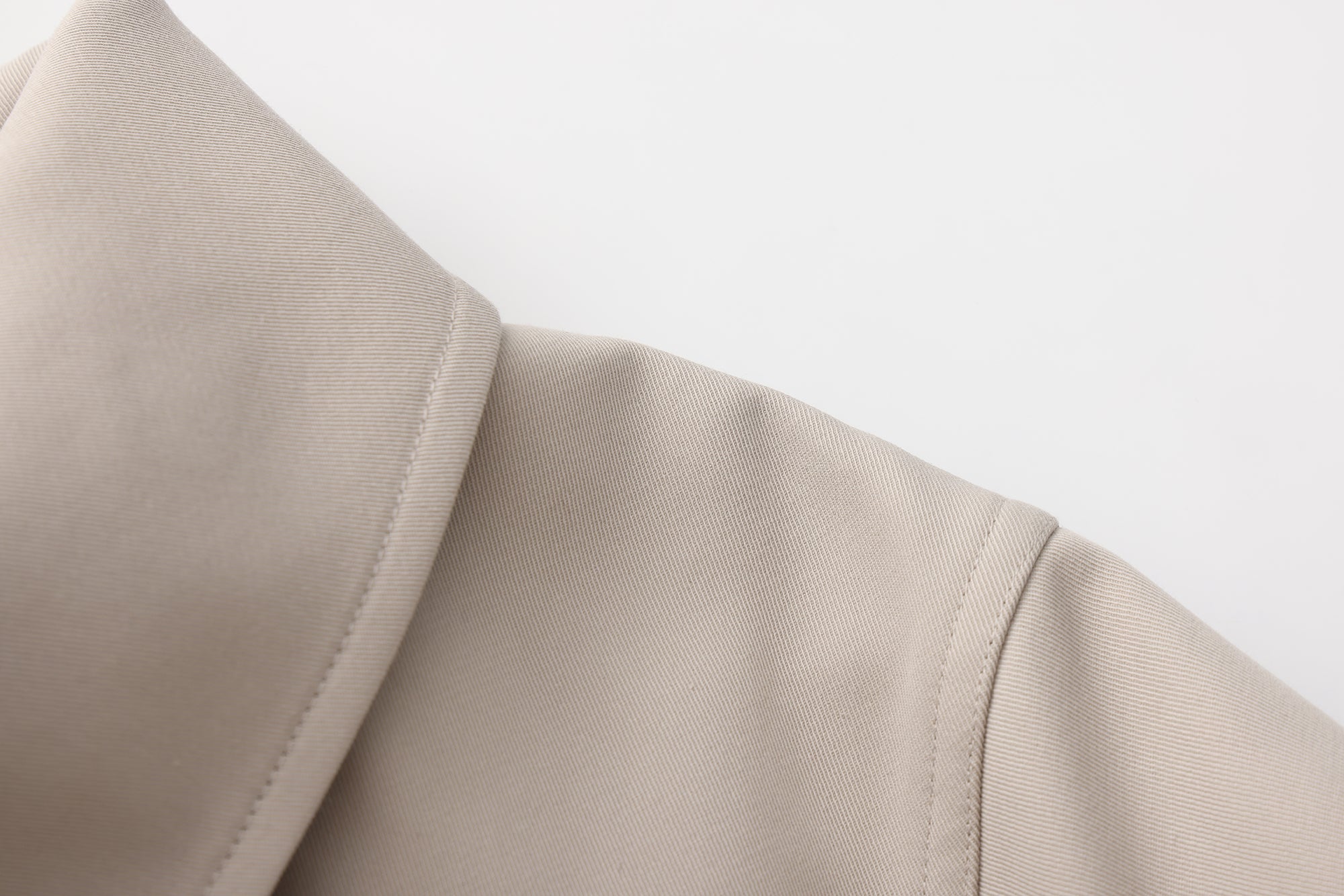 Light Grey Stand Collar Double-Breasted Chain Trench Coat