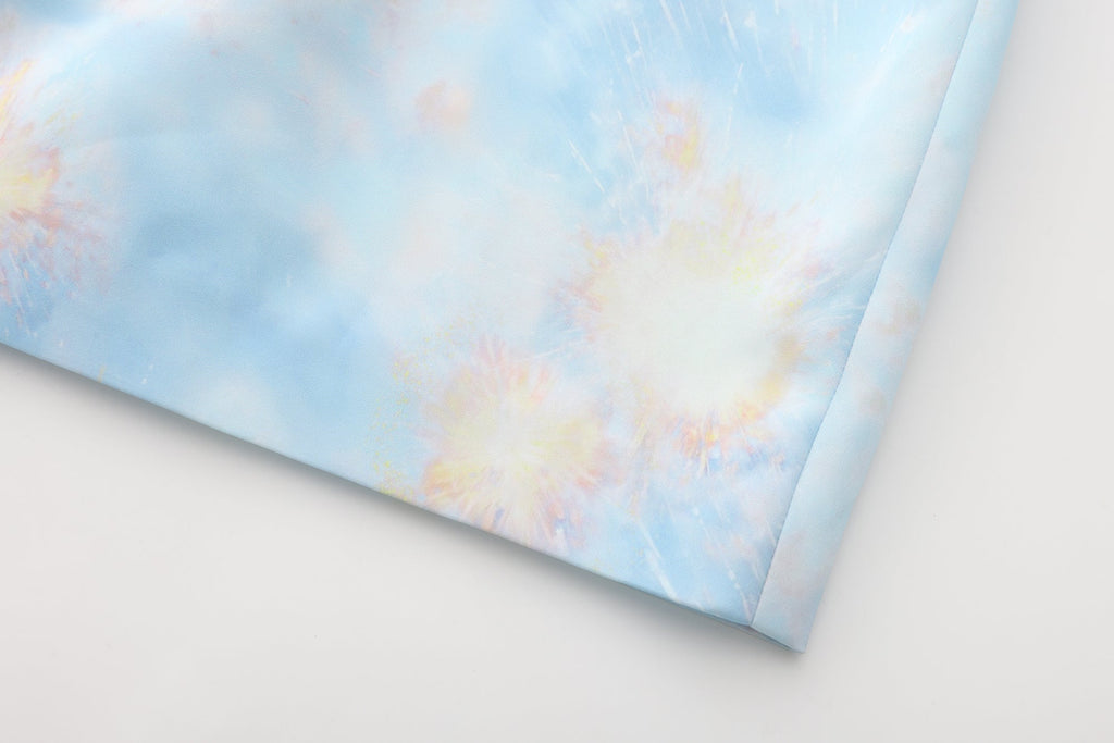 BLUE PRINTED FITTED DRESS