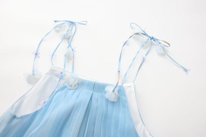 BLUE PRINTED DRESS