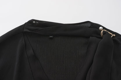 Black V-neck Shirt