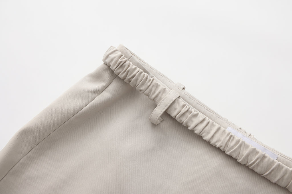 Light Grey A-Line Skirt with Beaded