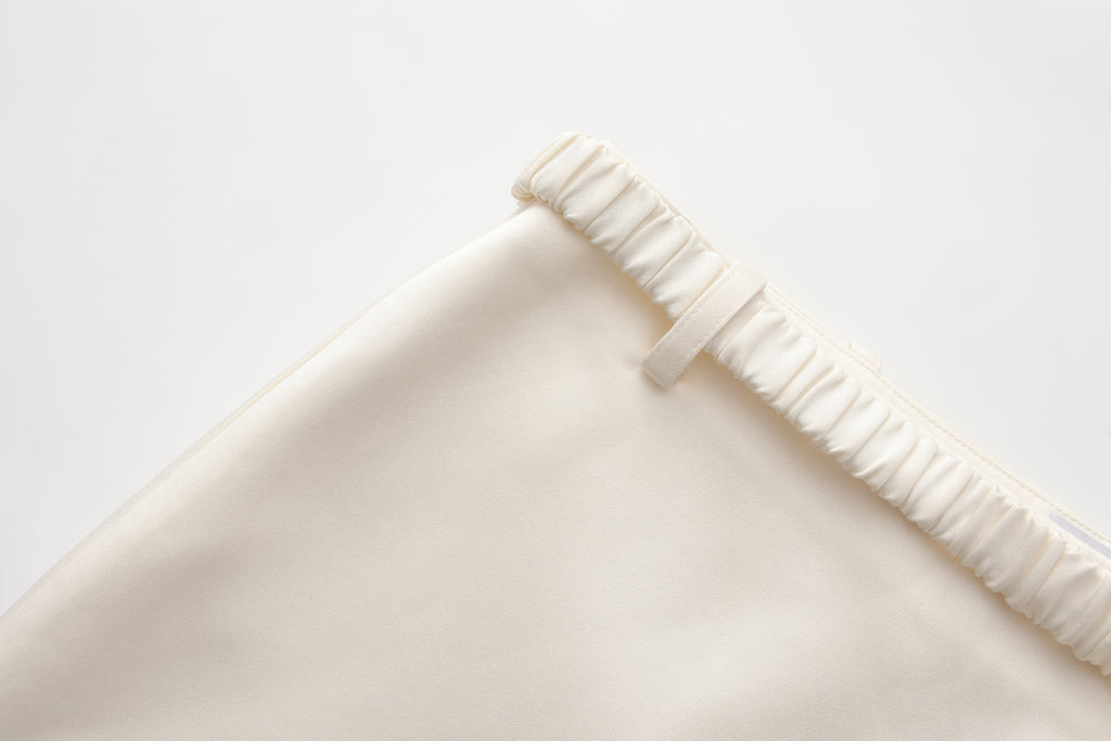 White A-Line Skirt with Beaded