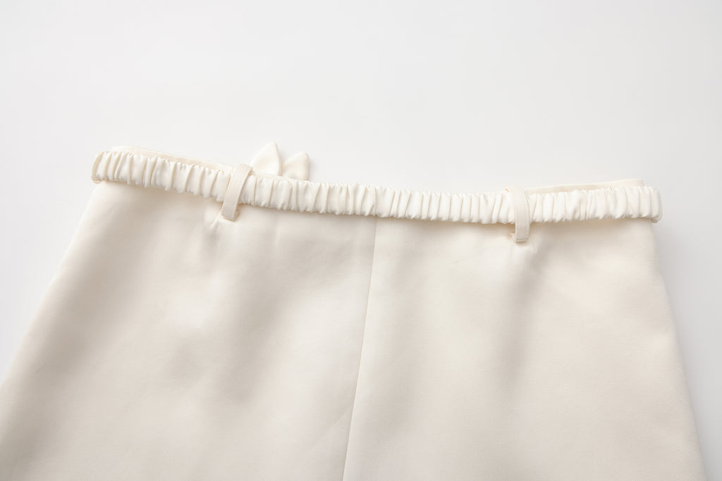 White A-Line Skirt with Beaded