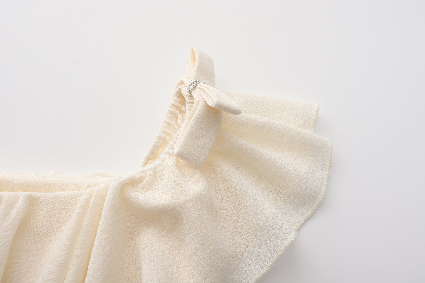 White Off-shoulder Bowknot Top