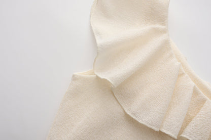 White Off-shoulder Bowknot Top