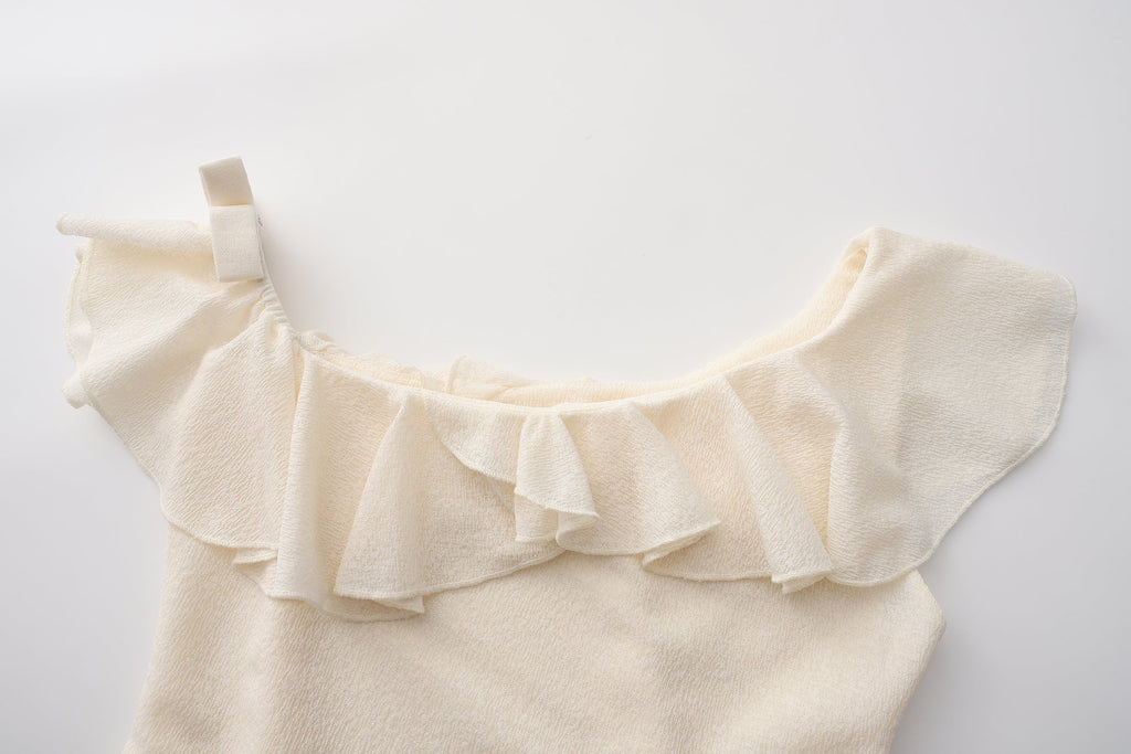 White Off-shoulder Bowknot Top