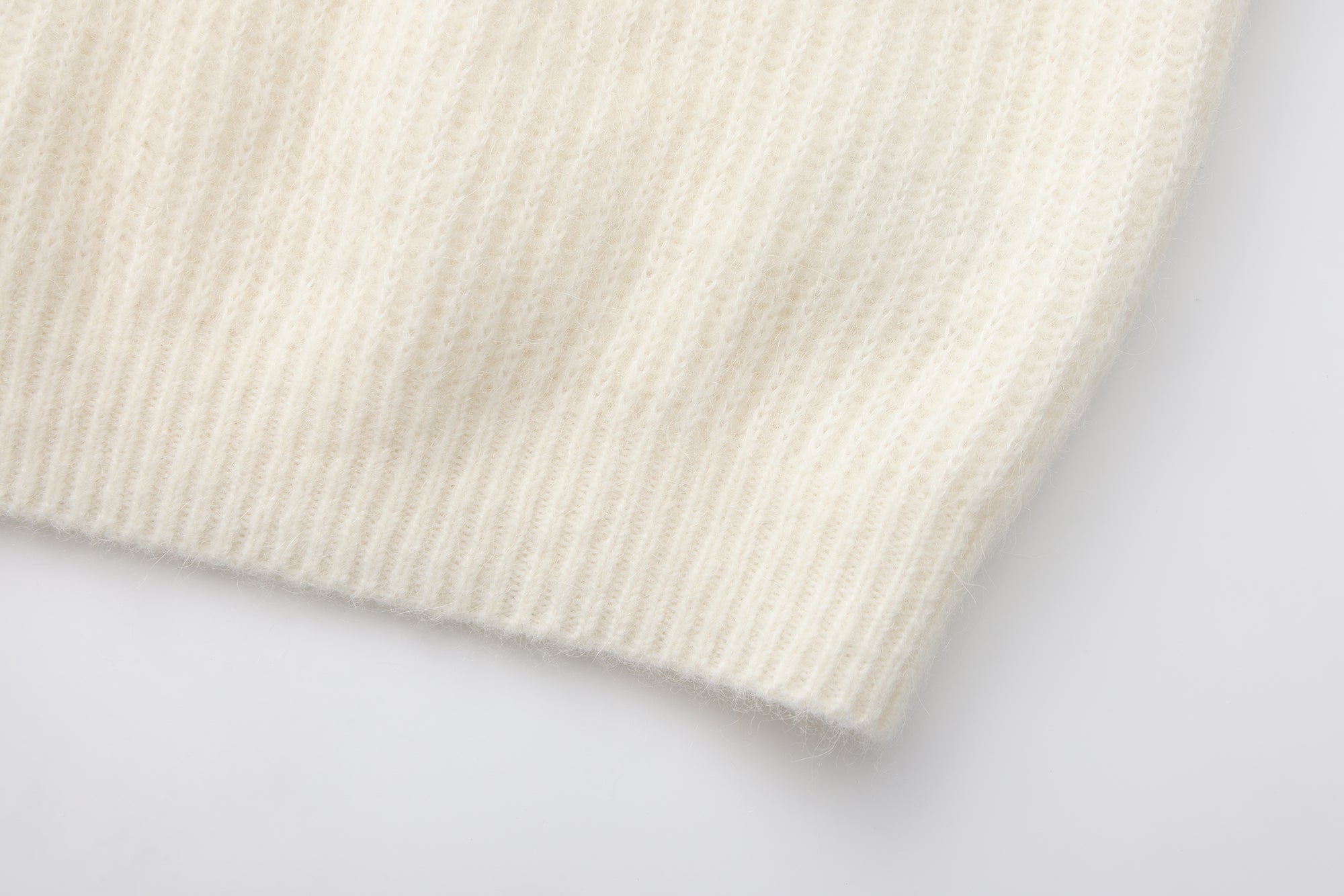 White Off-Shoulder Leather Buckle Iris Pattern Sweater