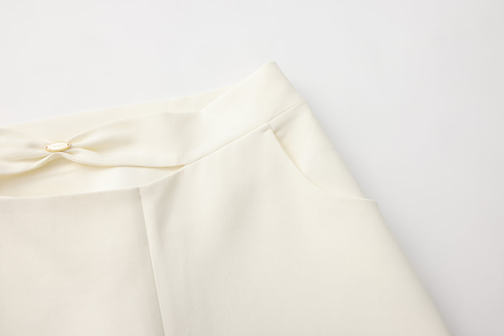 Off-White Bow Hollow Spliced Straight-Leg Pants