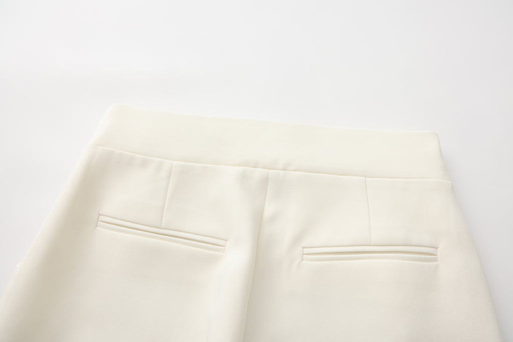 Off-White Bow Hollow Spliced Straight-Leg Pants