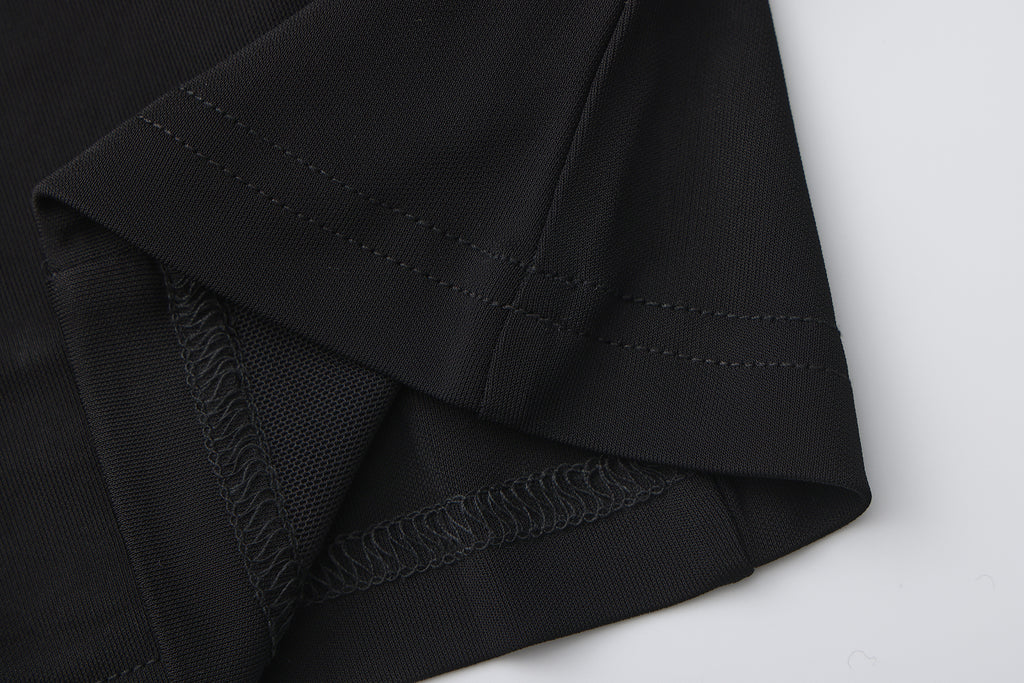 Black Cowl Neck Gold Button Ribbon Blouse