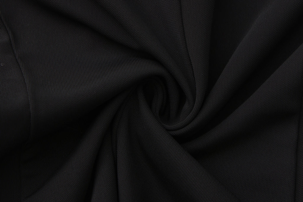 Black Cowl Neck Gold Button Ribbon Blouse