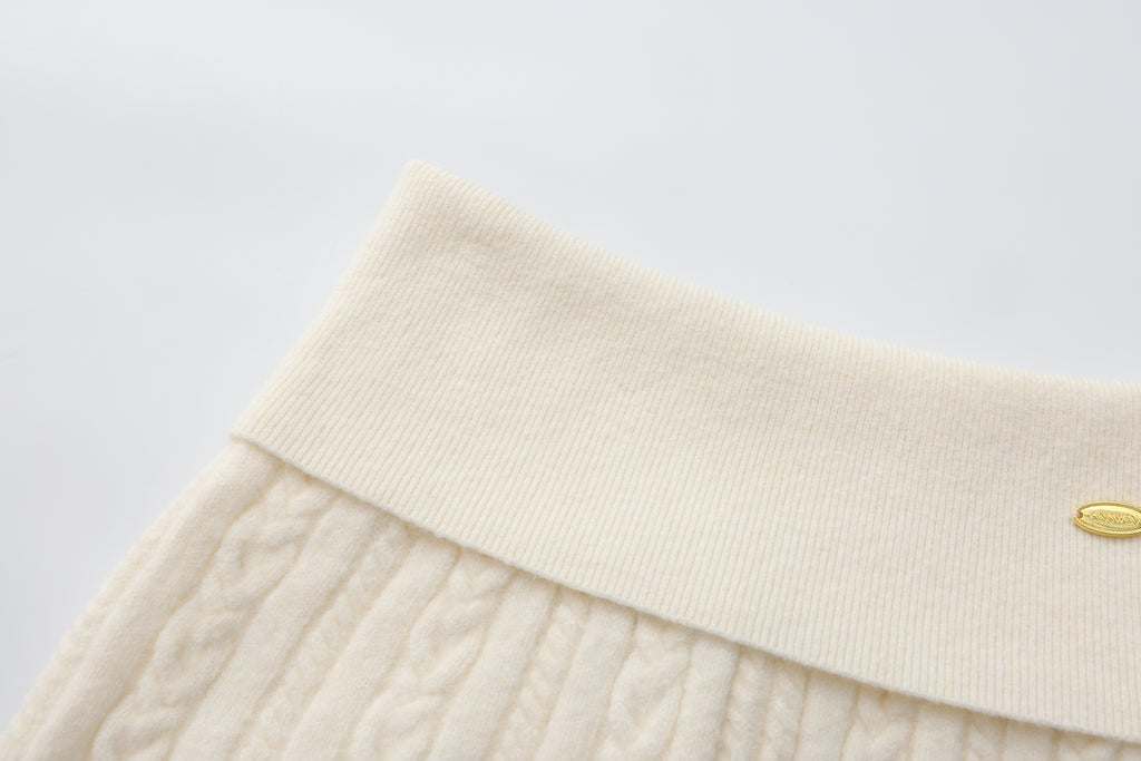 White Iris Pearl Knit Cape Cardigan / Pants