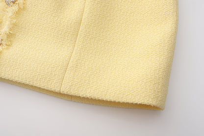 Yellow Tweed Halter Dress