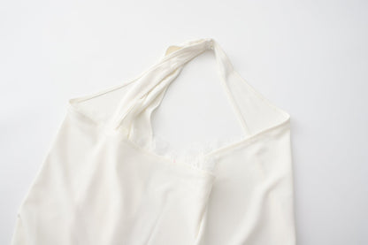 White Satin Halter Top