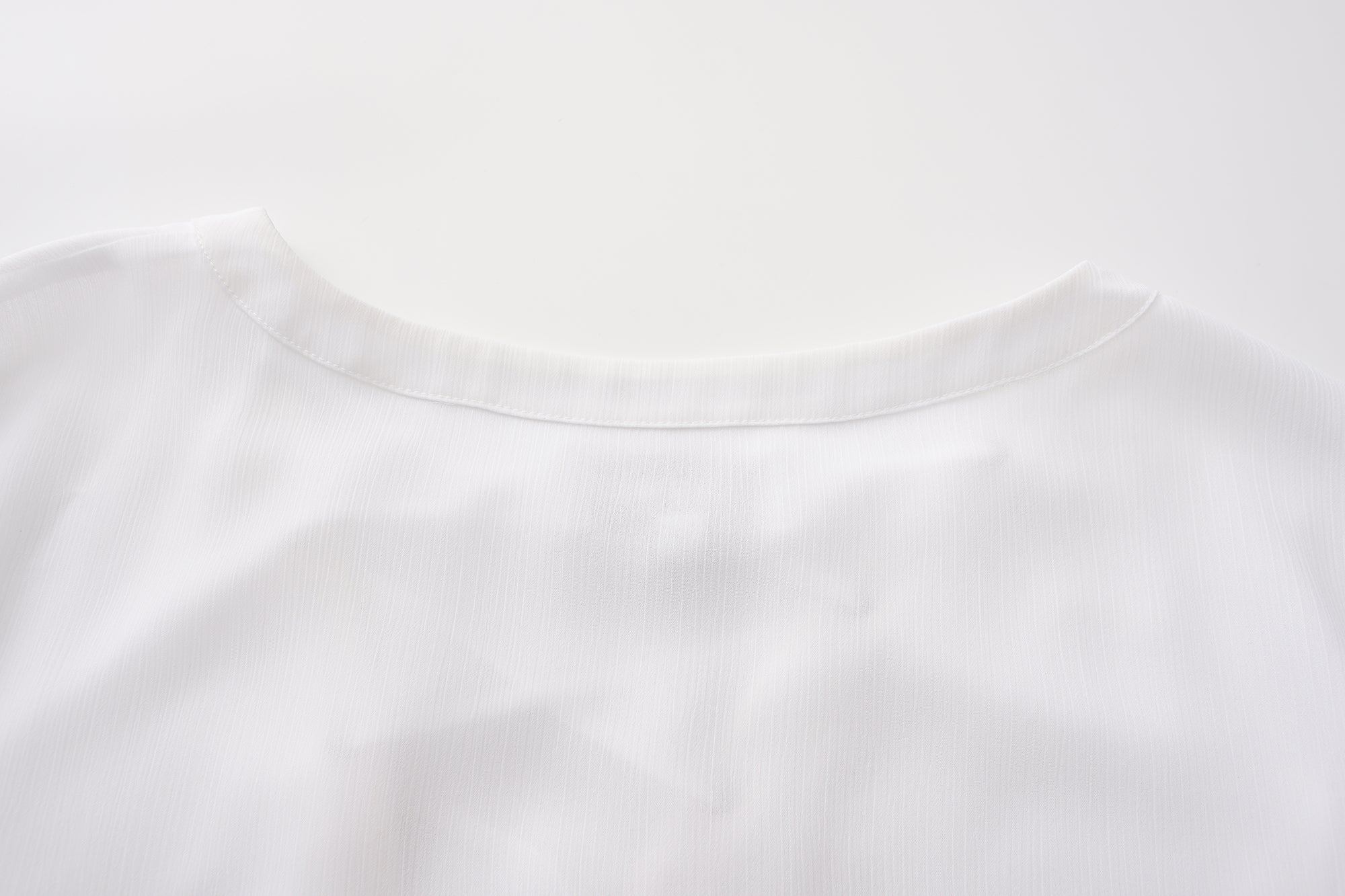 White V-neck Chiffon Shirt