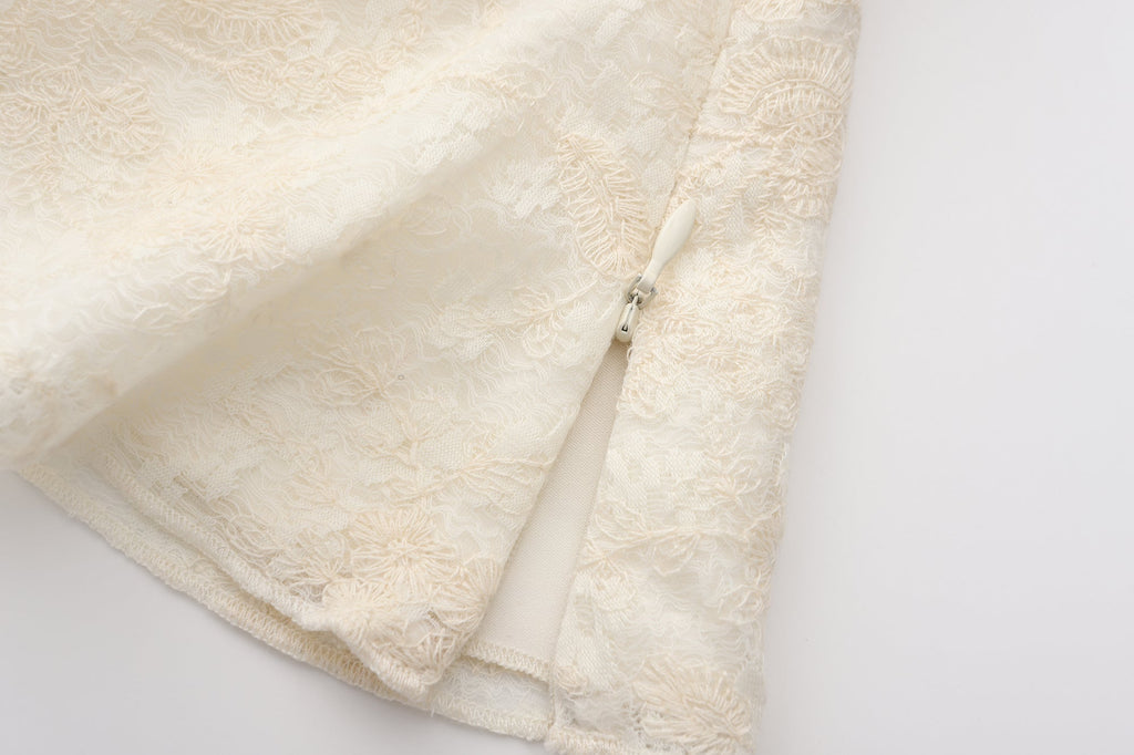 Beige Jacquard Halter Top