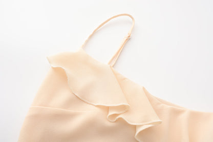 Yellow Slip Lace Chiffon Dress