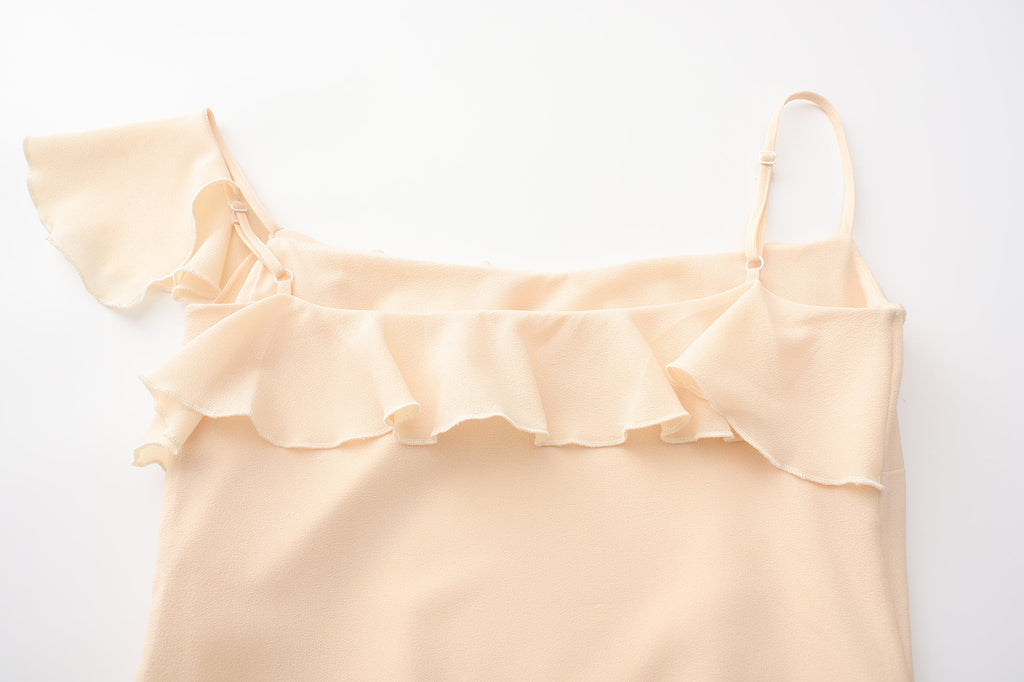 Yellow Slip Lace Chiffon Dress