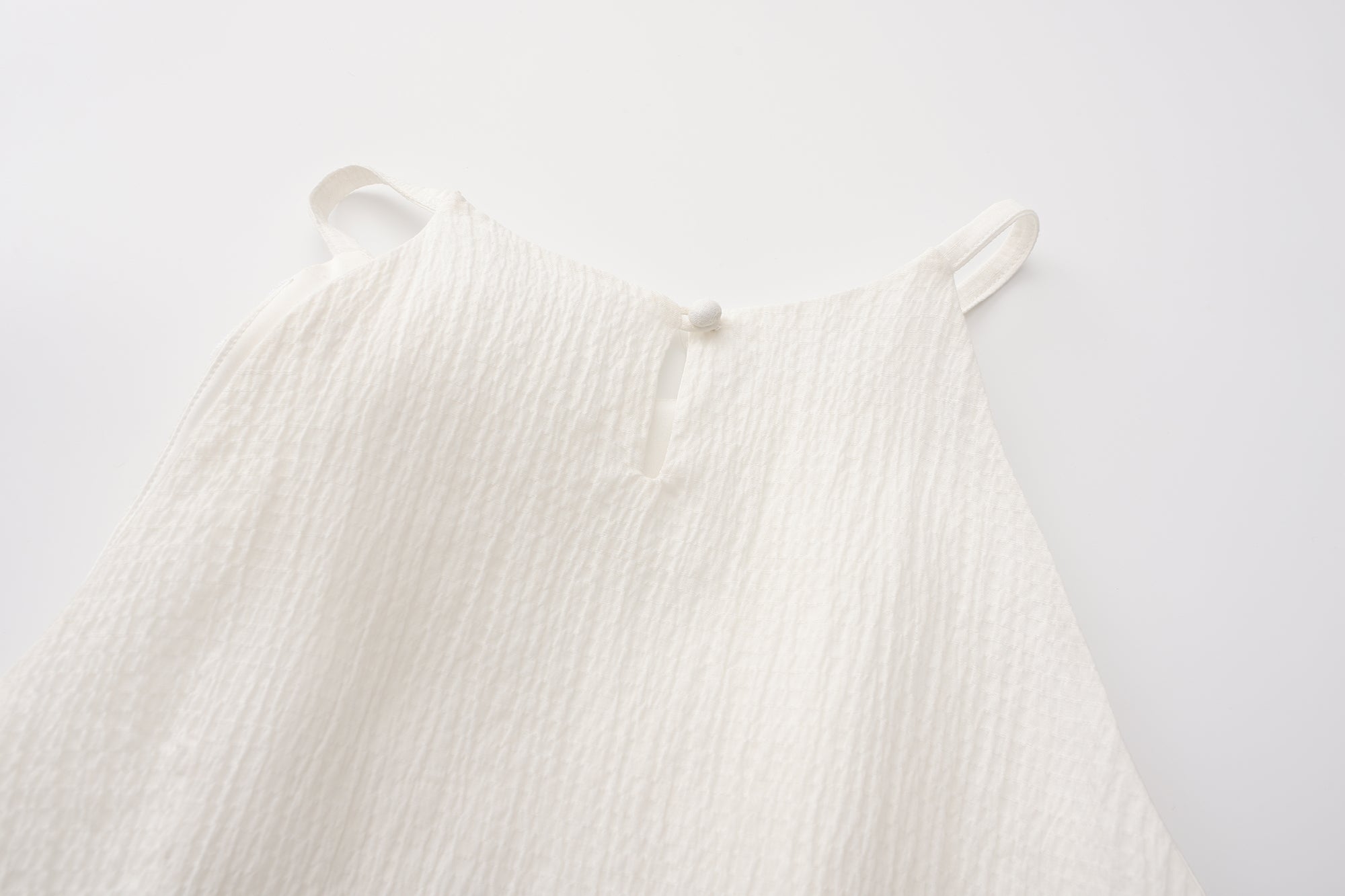 White Halter Ramie Dress