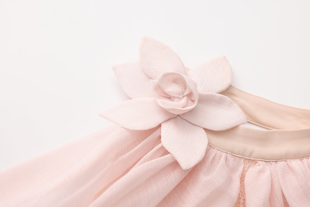 Pink Heavy Lace A-line Dress