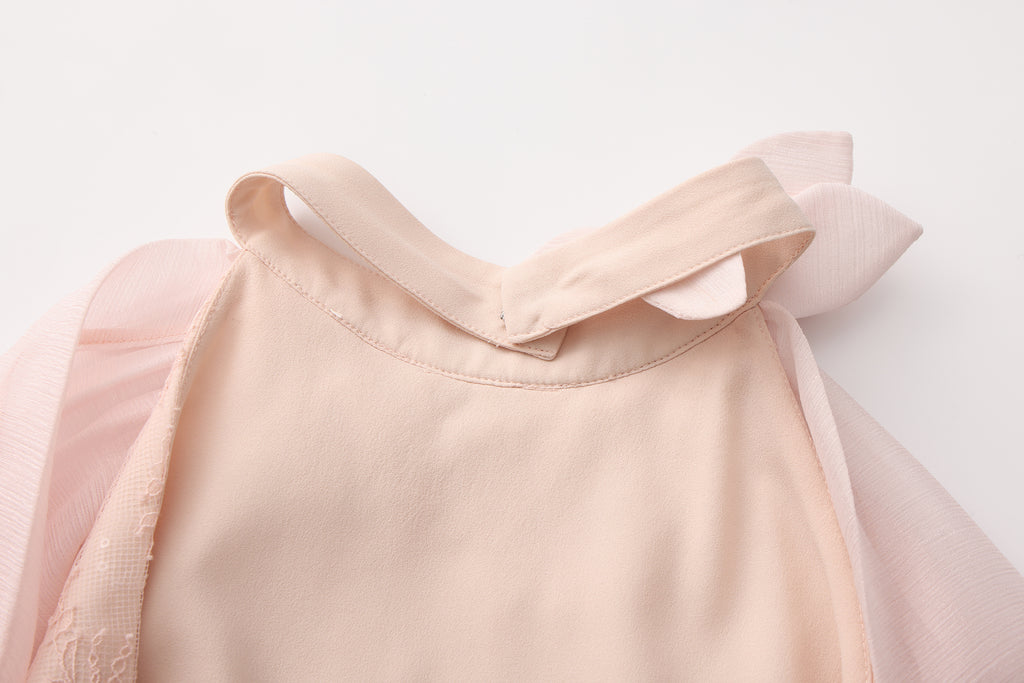 Pink Heavy Lace A-line Dress