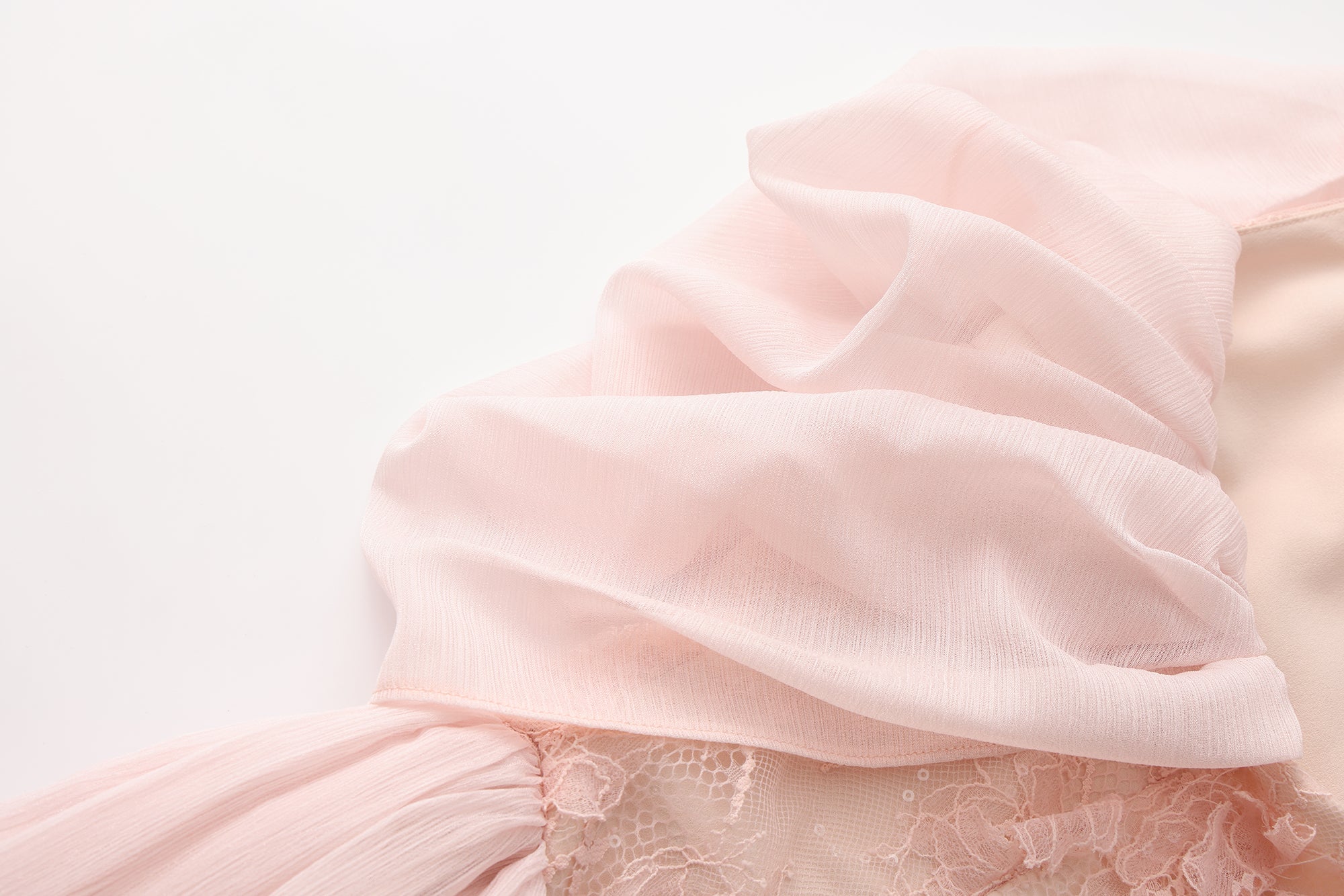 Pink Heavy Lace A-line Dress