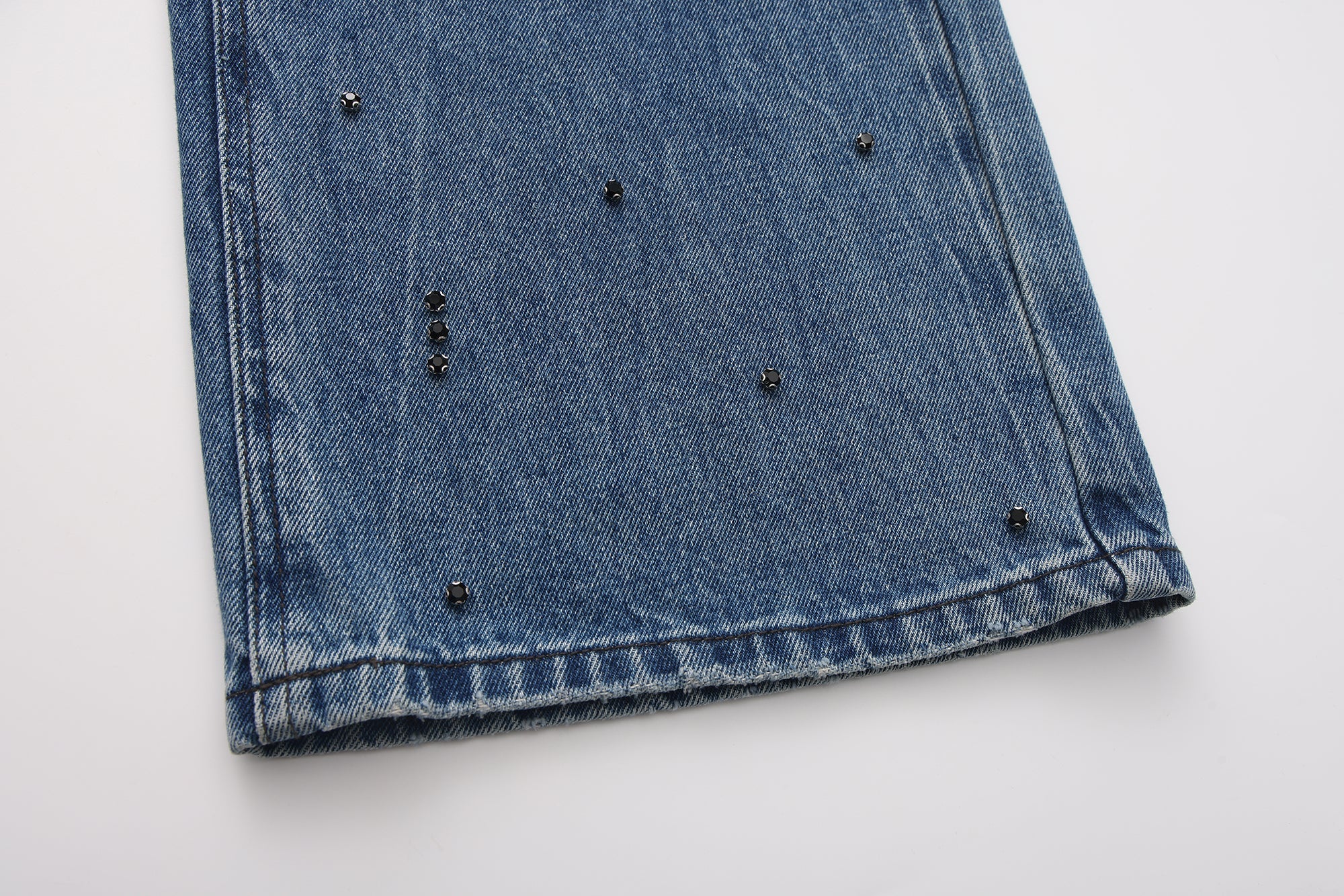 Straight-Leg Beaded Jeans