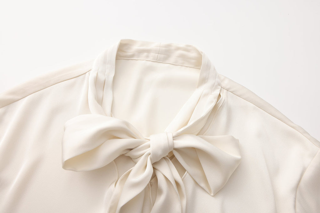 White Satin Ribbon Blouse