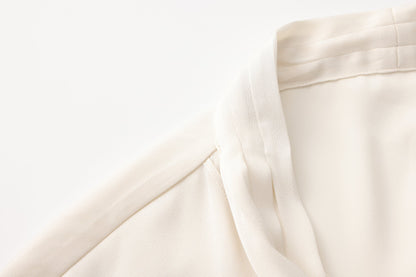White Satin Ribbon Blouse