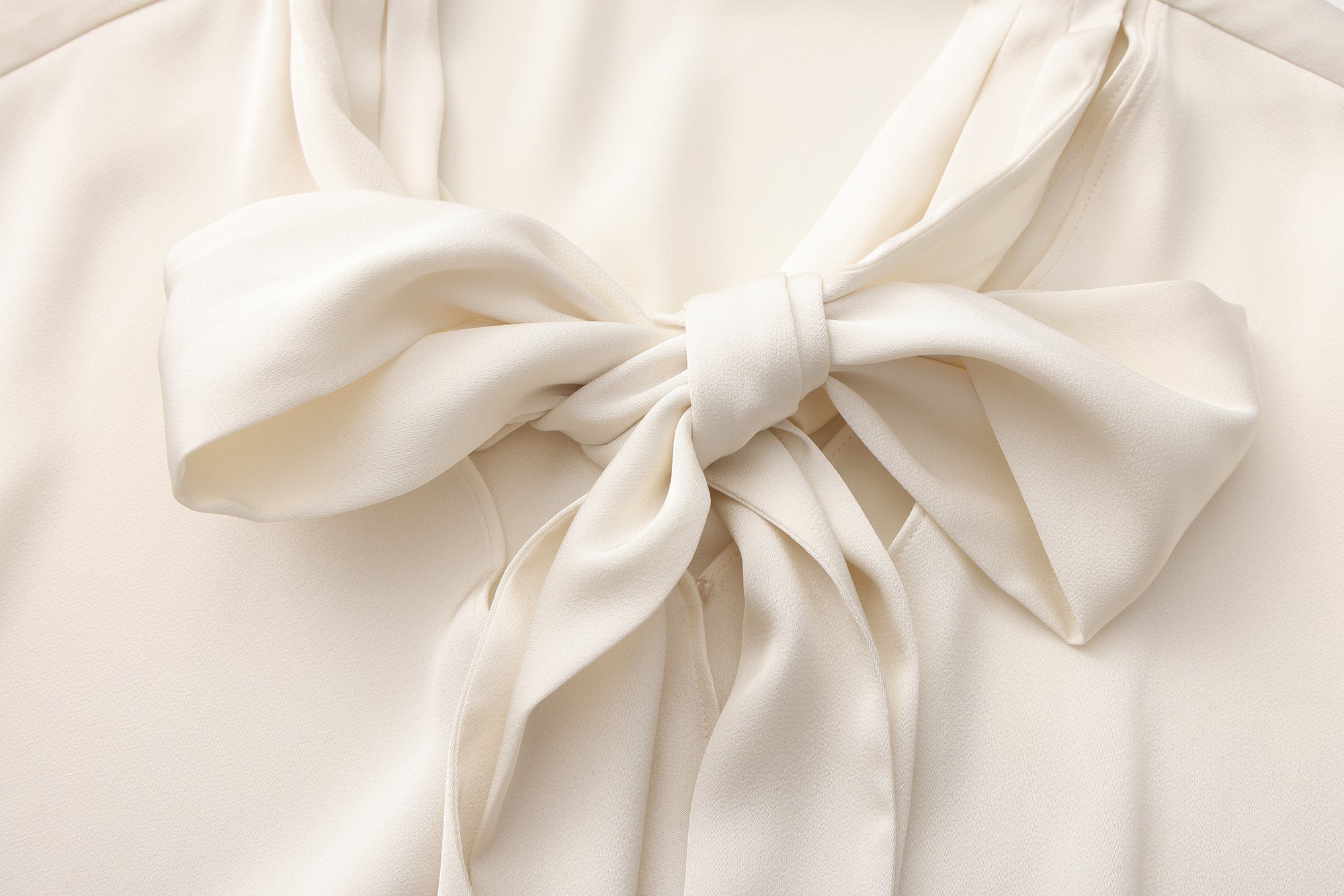 White Satin Ribbon Blouse