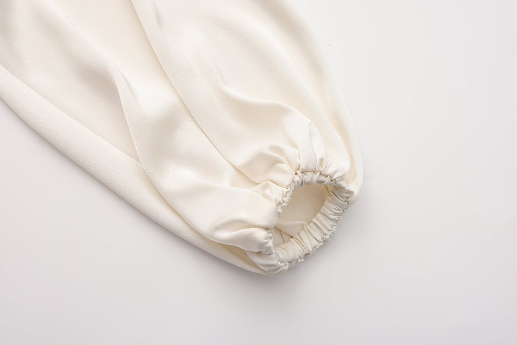 White Satin Ribbon Blouse