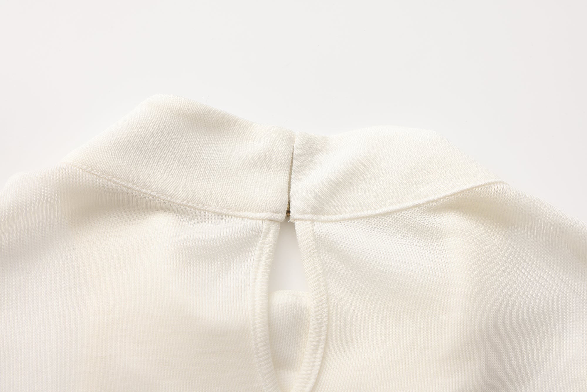 White Beaded Mock-Neck False Two-Piece Top