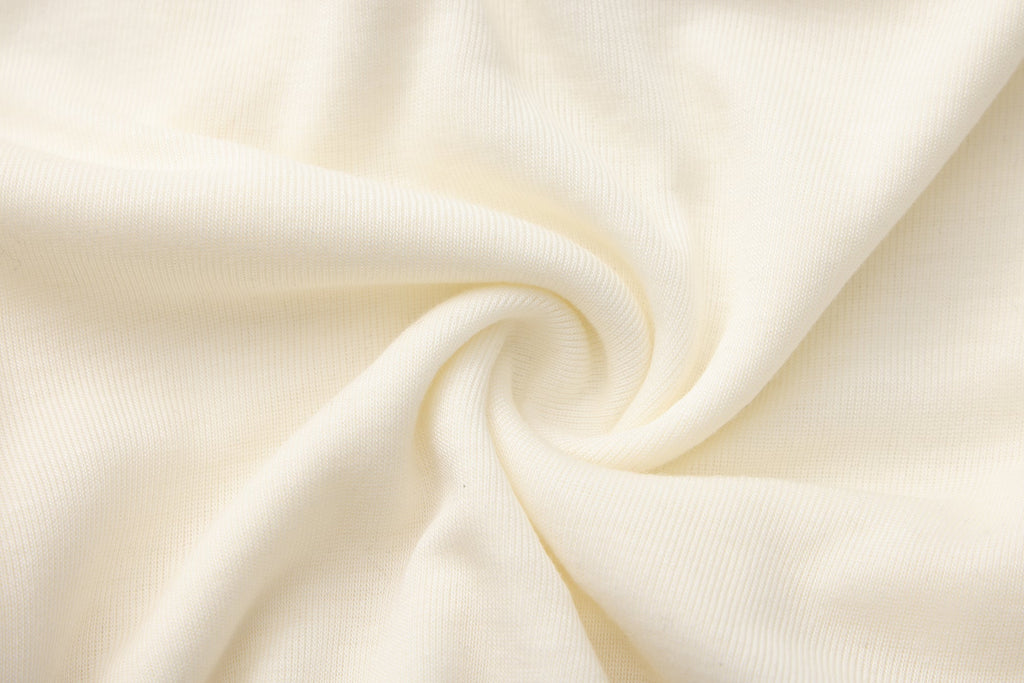 White Beaded Mock-Neck False Two-Piece Top