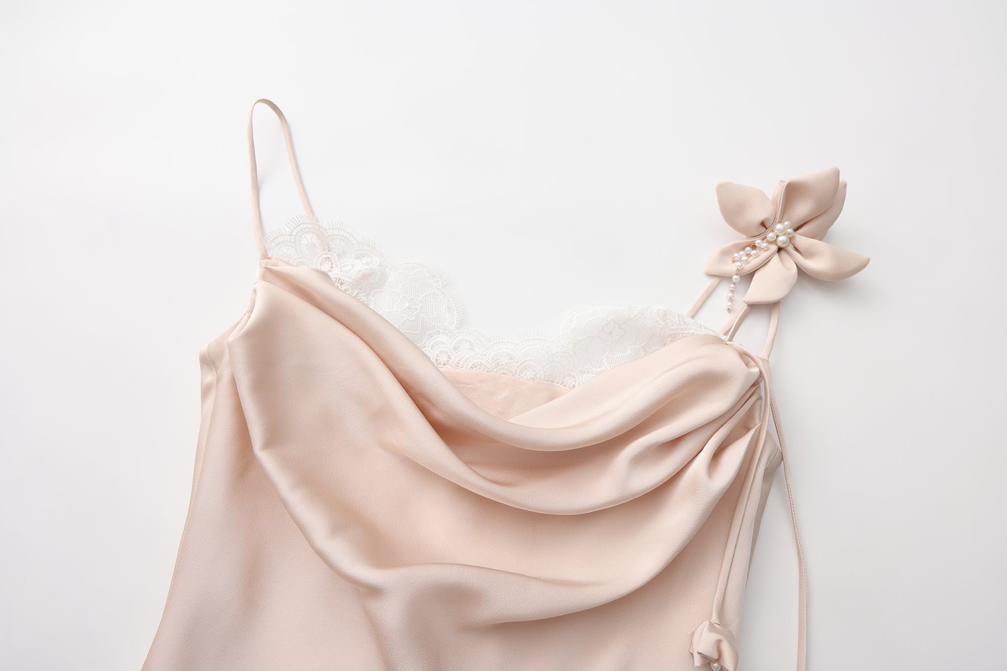 Pink Lace Panel Iris Tie Dress