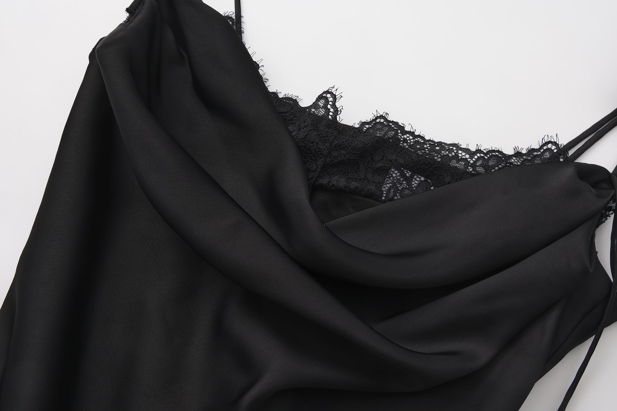 Black Lace Panel Iris Tie Dress