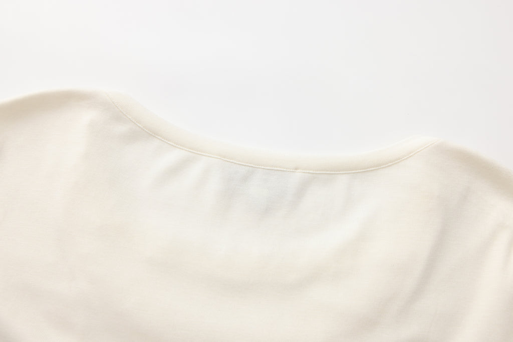 White Lace Panel Oversized Mock Two-Piece Base Top