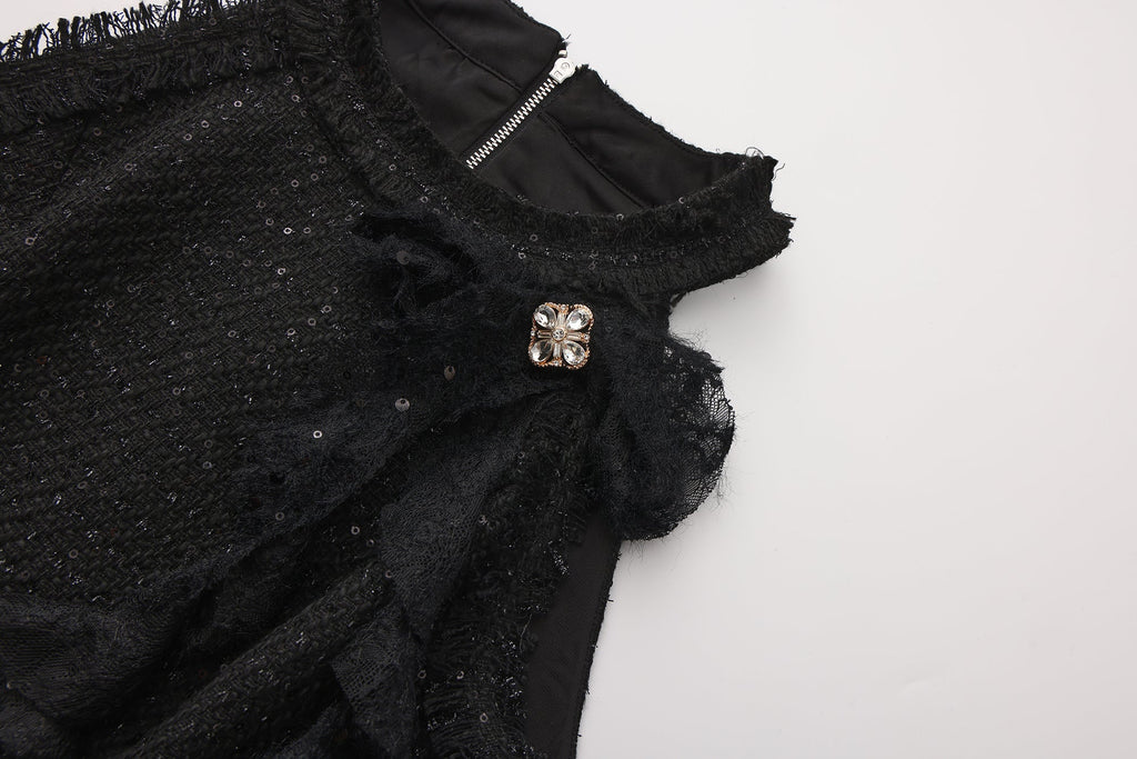 Black Woven Halter Top & Dress