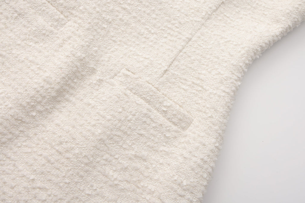 White Xiang-Style Collar-Patchwork Dress