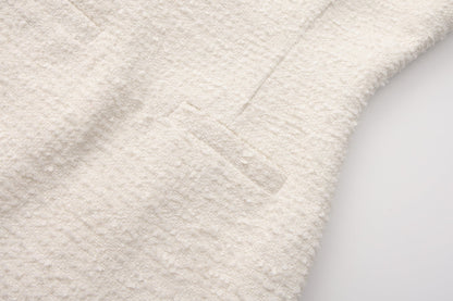 White Xiang-Style Collar-Patchwork Dress