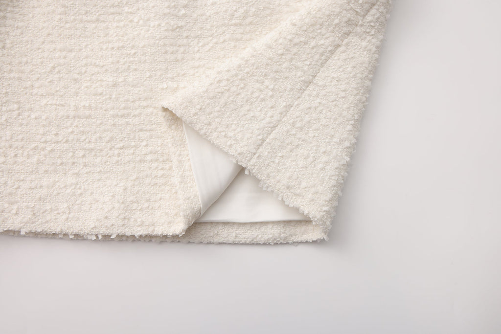 White Xiang-Style Collar-Patchwork Dress